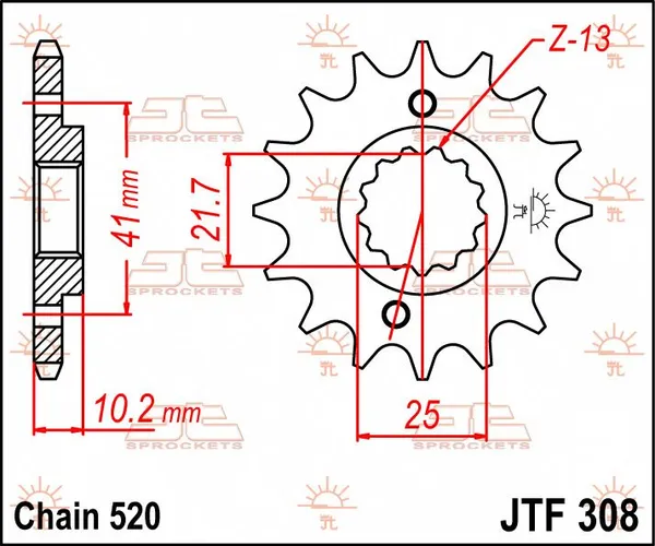 Pignon avant JT SPROCKETS 15T 520 - vue 2