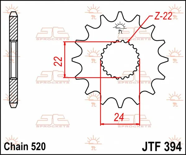 Pignon avant JT SPROCKETS 17T 520 - vue 2