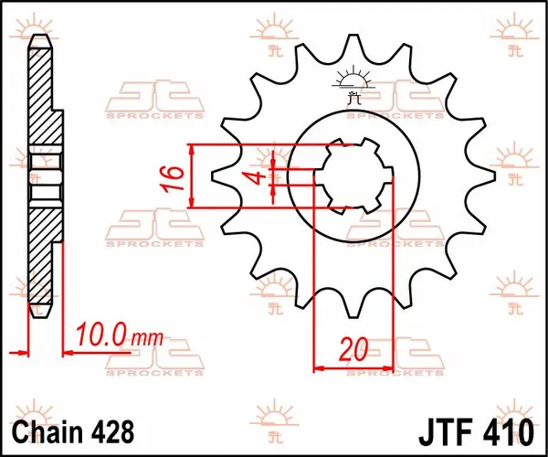 Pignon avant JT SPROCKETS 15T 428 - vue 2