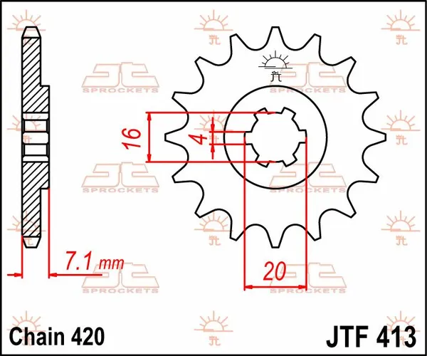 Pignon avant JT SPROCKETS 12T 420 - vue 2