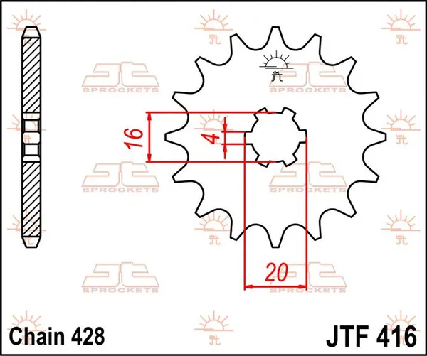Pignon avant JT SPROCKETS 13T 428 - vue 2