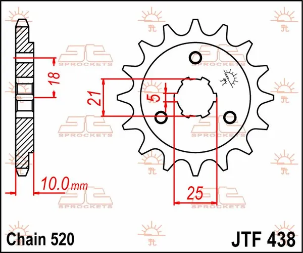 Pignon avant JT SPROCKETS 15T 520 - vue 2