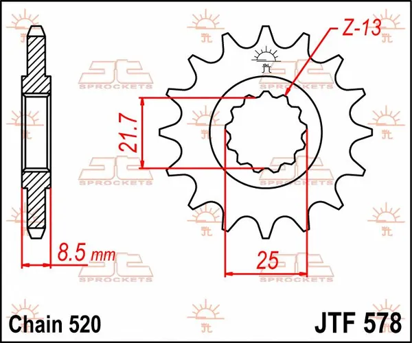 Pignon avant JT SPROCKETS 16T 520 - vue 2