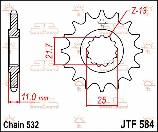 Pignon avant JT SPROCKETS 15T 532 - vue 2