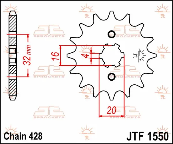 Pignon avant JT Sprockets - vue 3