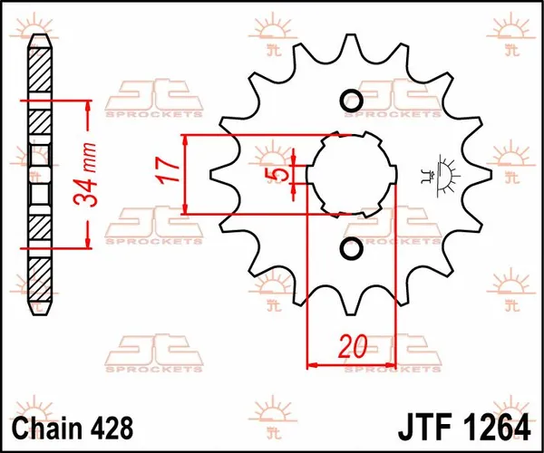 Pignon avant JT SPROCKETS - vue 3