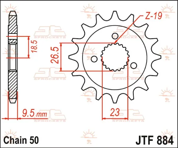 Pignon avant JT Sprockets - vue 2