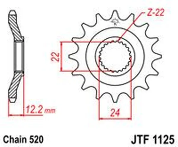 Pignon avant JT Sprockets - vue 2