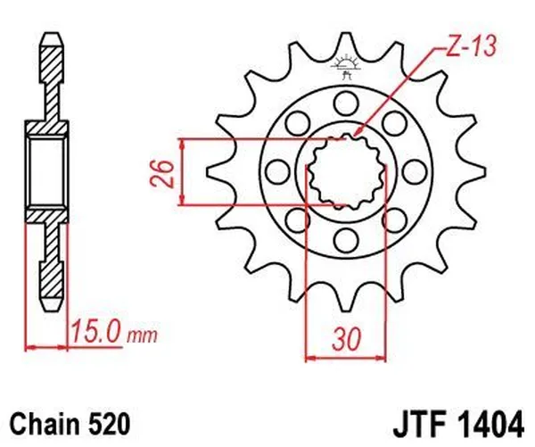Pignon avant JT Sprockets - vue 3