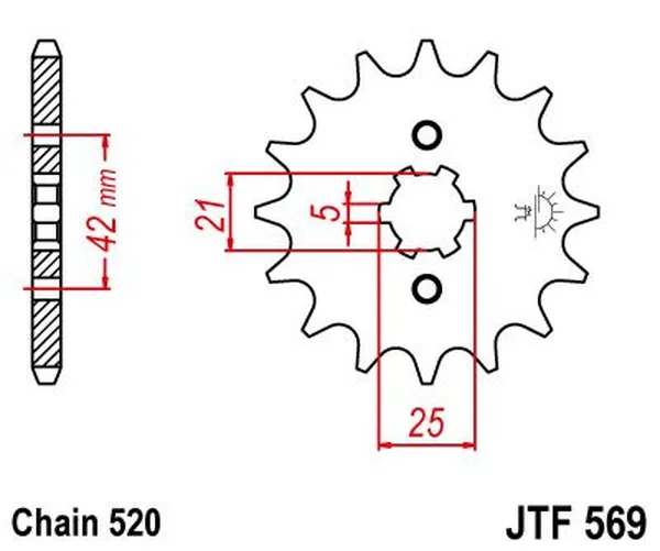 Pignon avant JT Sprockets 18T 520 - vue 2