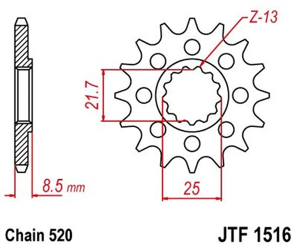 Pignon avant JT SPROCKETS - vue 3