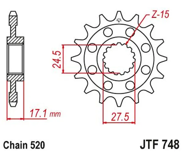 Pignon avant JT Sprockets - vue 3