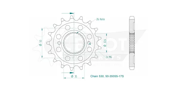 Pignon avant sport 530 ESJOT - vue 2
