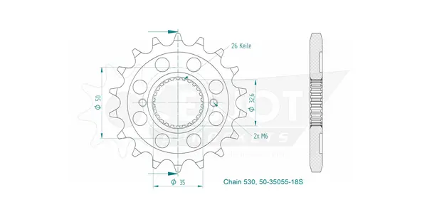 Pignon avant sport 530 ESJOT - vue 2