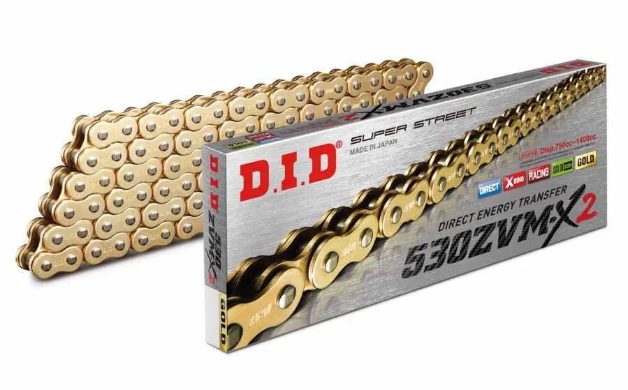 Chaîne DID X-Ring 530ZVMx2/128 or/or avec maillon à rivet - vue 3