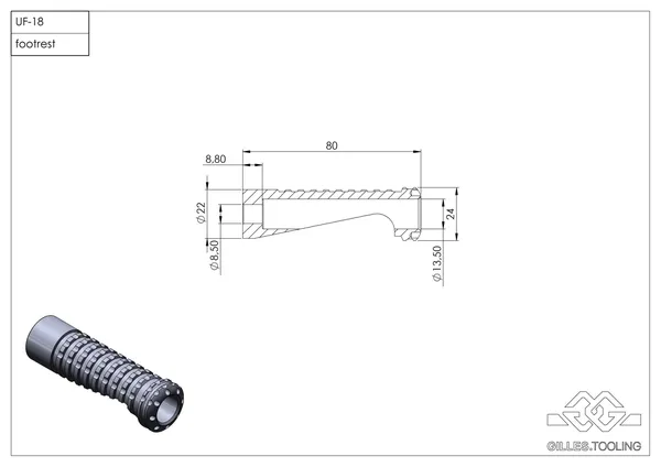 Repose-pied GILLES TOOLING UF18 - vue 3