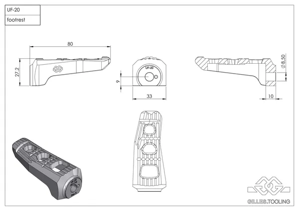 Repose-pied GILLES TOOLING UF20 - vue 3