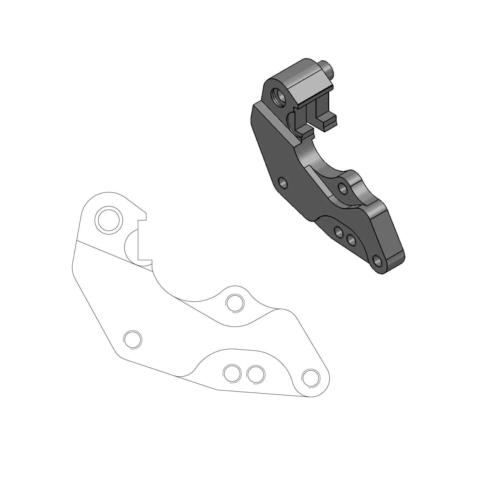 Patte de déport pour disque avant Dakar 298 mm MOTO-MASTER