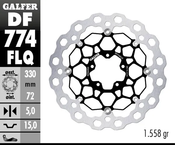 Disque de frein avant Galfer Cubiq flottant - vue 2