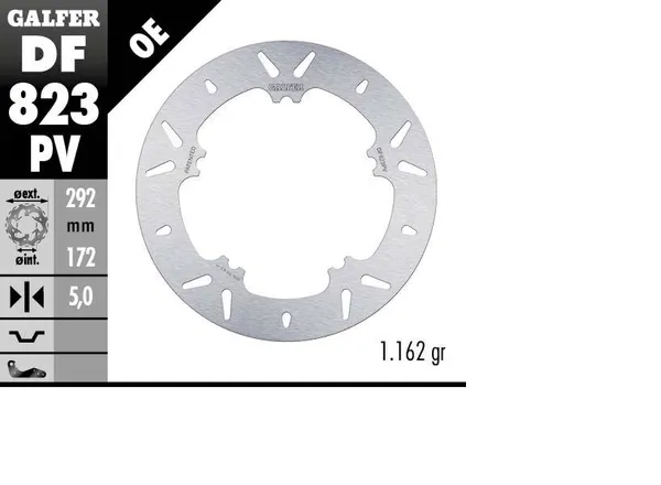 Disque de frein fixe rond GALFER - vue 3