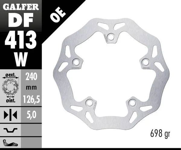Disque de frein avant GALFER wave fixe - vue 2