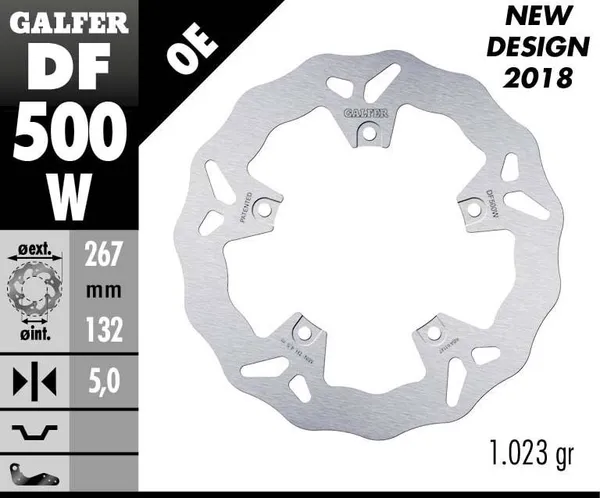 Disque de frein GALFER wave fixe - vue 2