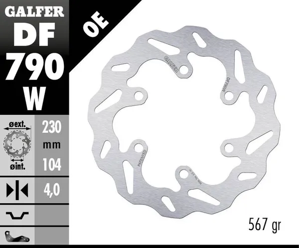 Disque de frein Galfer Wave fixe - vue 2