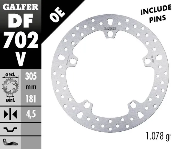 Disque de frein avant rond fixe GALFER - vue 2