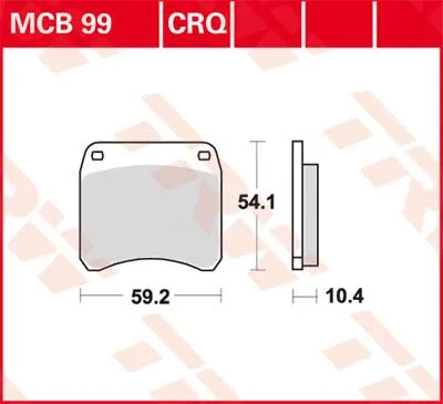 Plaquettes de frein TRW pour course en carbone série CRQ