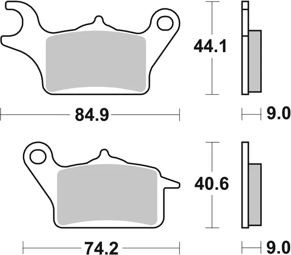 Plaquettes de frein organiques haute technologie carbone SBS CT - vue 2
