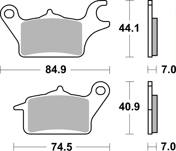 Plaquettes de frein organiques haute technologie carbone SBS CT - vue 2