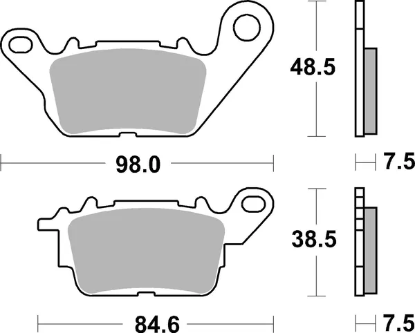 Plaquettes de frein organiques haute technologie carbone SBS pour scooters CT - vue 2
