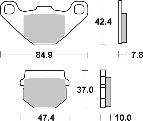 Plaquettes de frein organiques haute technologie carbone SBS pour scooters CT - vue 2