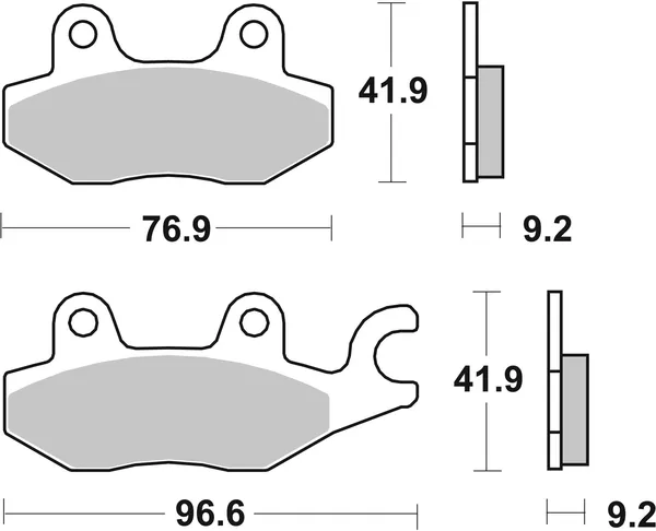 Plaquettes de frein organiques haute technologie carbone SBS CT - vue 2