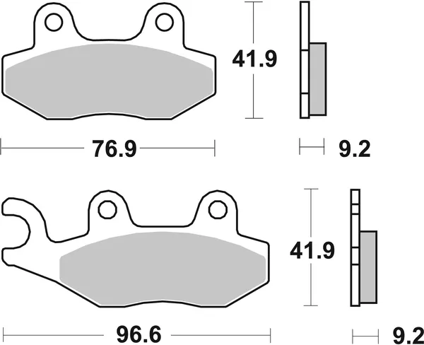 Plaquettes de frein organiques haute technologie en carbone SBS pour scooters CT - vue 2