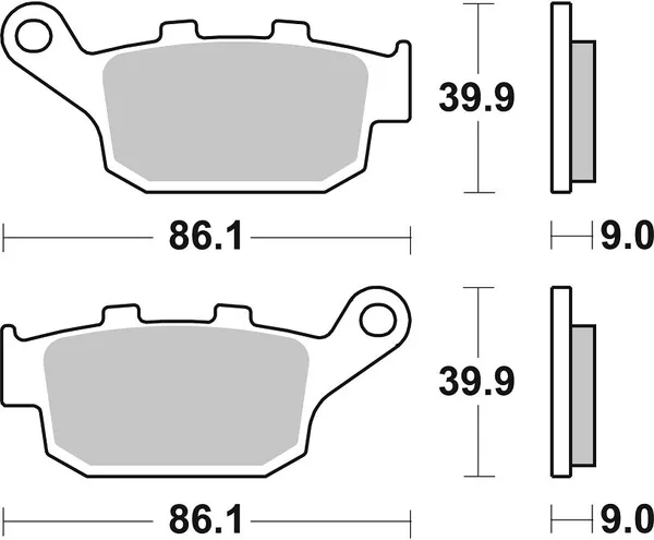 Plaquettes de frein SBS 881HF Gladius 650 - vue 3