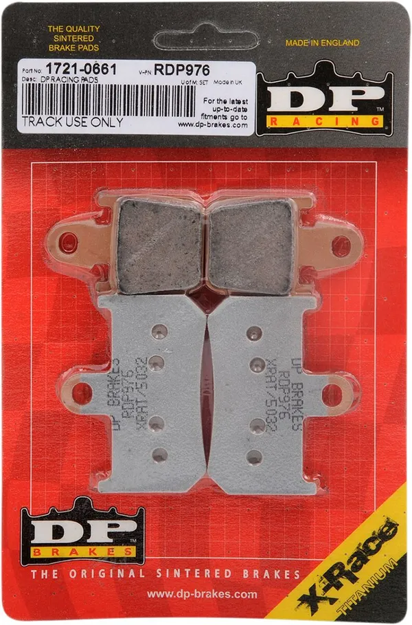 Plaquettes de frein frittées titane RDP X-Race DP Brakes - vue 2