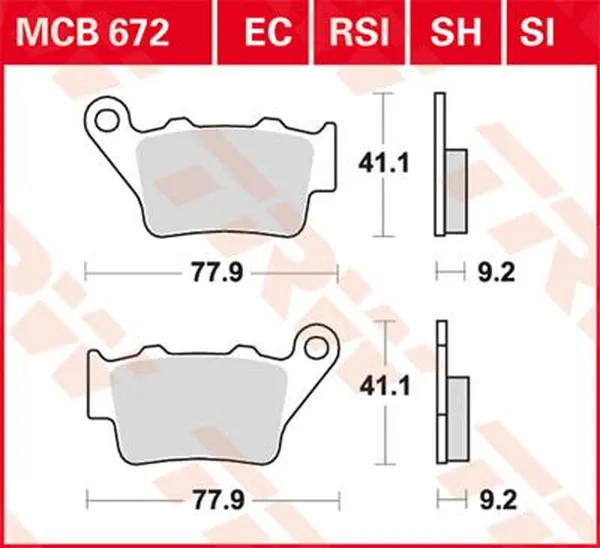 Plaquettes de frein off-road frittées série SI TRW - vue 2