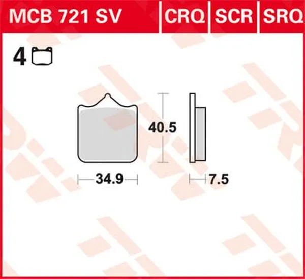 Plaquette de frein Sinter avant TRW 7324122 - vue 2