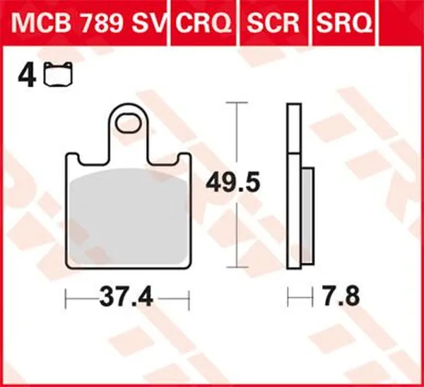 Plaquettes de frein frittées TRW série SV - vue 2