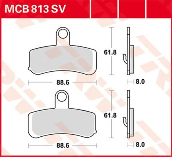 Plaquettes de frein frittées série SV TRW - vue 2
