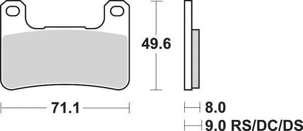 Plaquettes de frein double carbone DC Racing SBS - vue 2