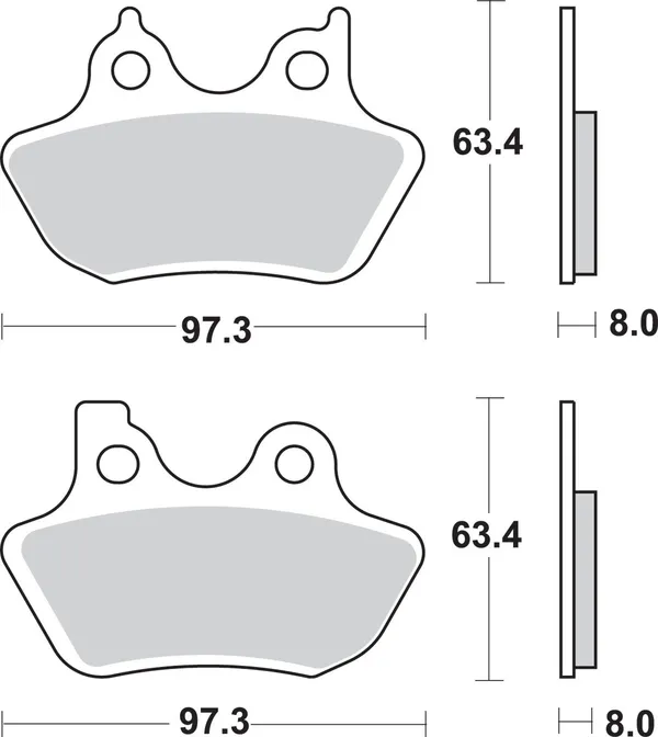 Plaquettes de frein en métal fritté SBS pour Harley/Buell - vue 3