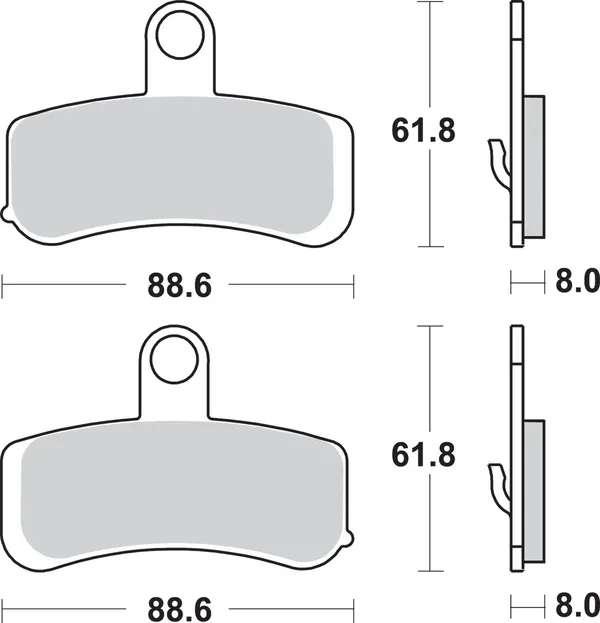 Plaquettes de frein en métal fritté SBS pour Harley/Buell - vue 3
