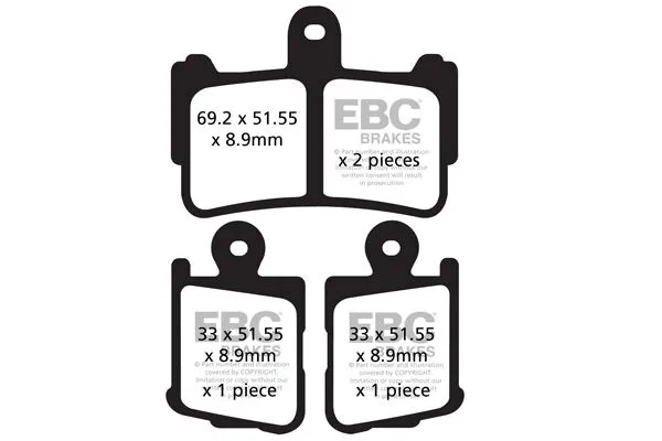 Plaquettes de frein en métal fritté EBC série FA-HH