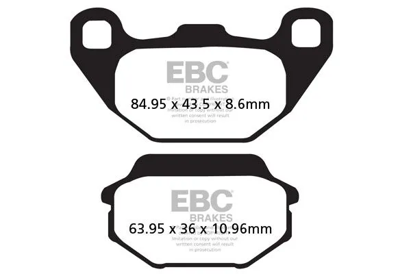 Plaquettes de frein frittées EBC série SFA-HH - vue 2