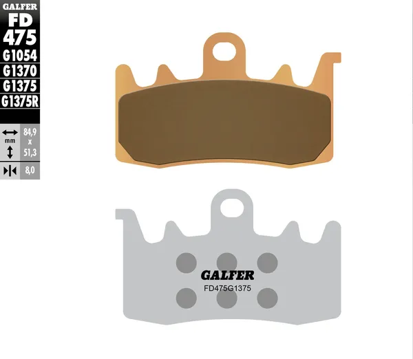 Plaquettes de frein frittées GALFER HH - vue 2