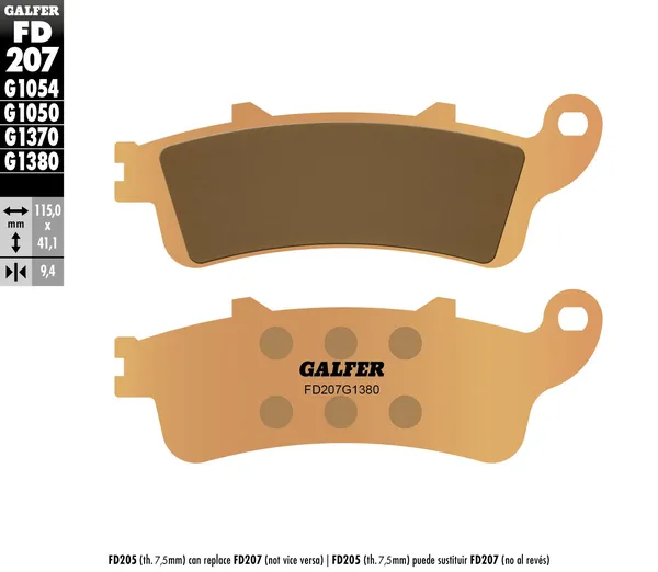 Plaquettes de frein frittées HH GALFER