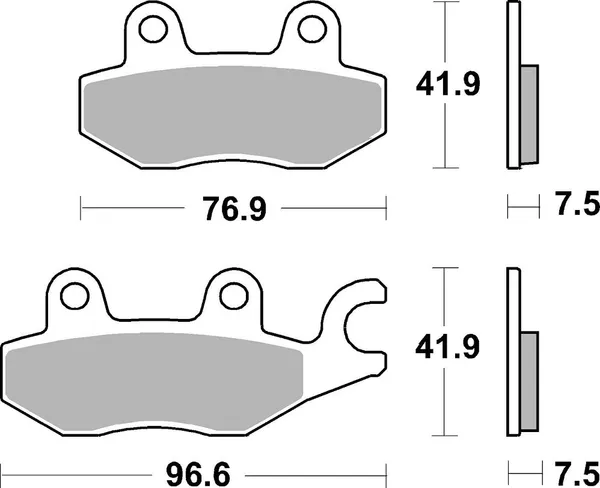 Plaquettes de frein double frittées SBS DS Racing - vue 2