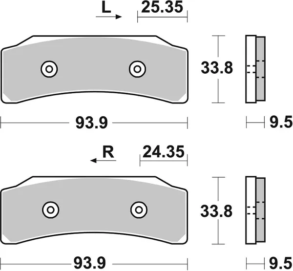 Plaquettes de frein double frittées SBS DS Racing - vue 2